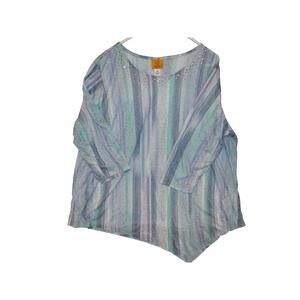 Ruby Rd. Women's‎ 3X Striped Studded Top